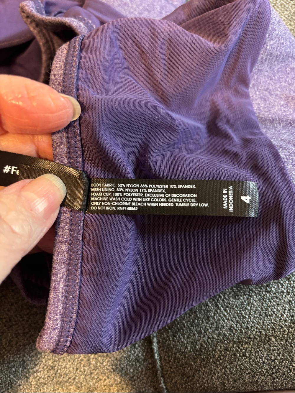 Torrid Lightly Lined Heather Purple Cross Front Wireless Bralette - Picture 4 of 4